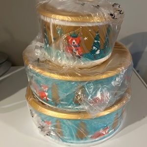 Tupperware Snowfall Sweeties Cannister Set and 2 Cookie Cannisters